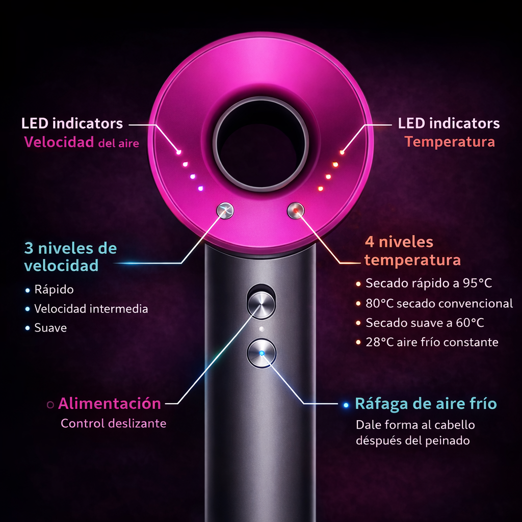 Secador Profesional Iónico de Última Generación | Ultra Ligero y Sin Encrespamiento