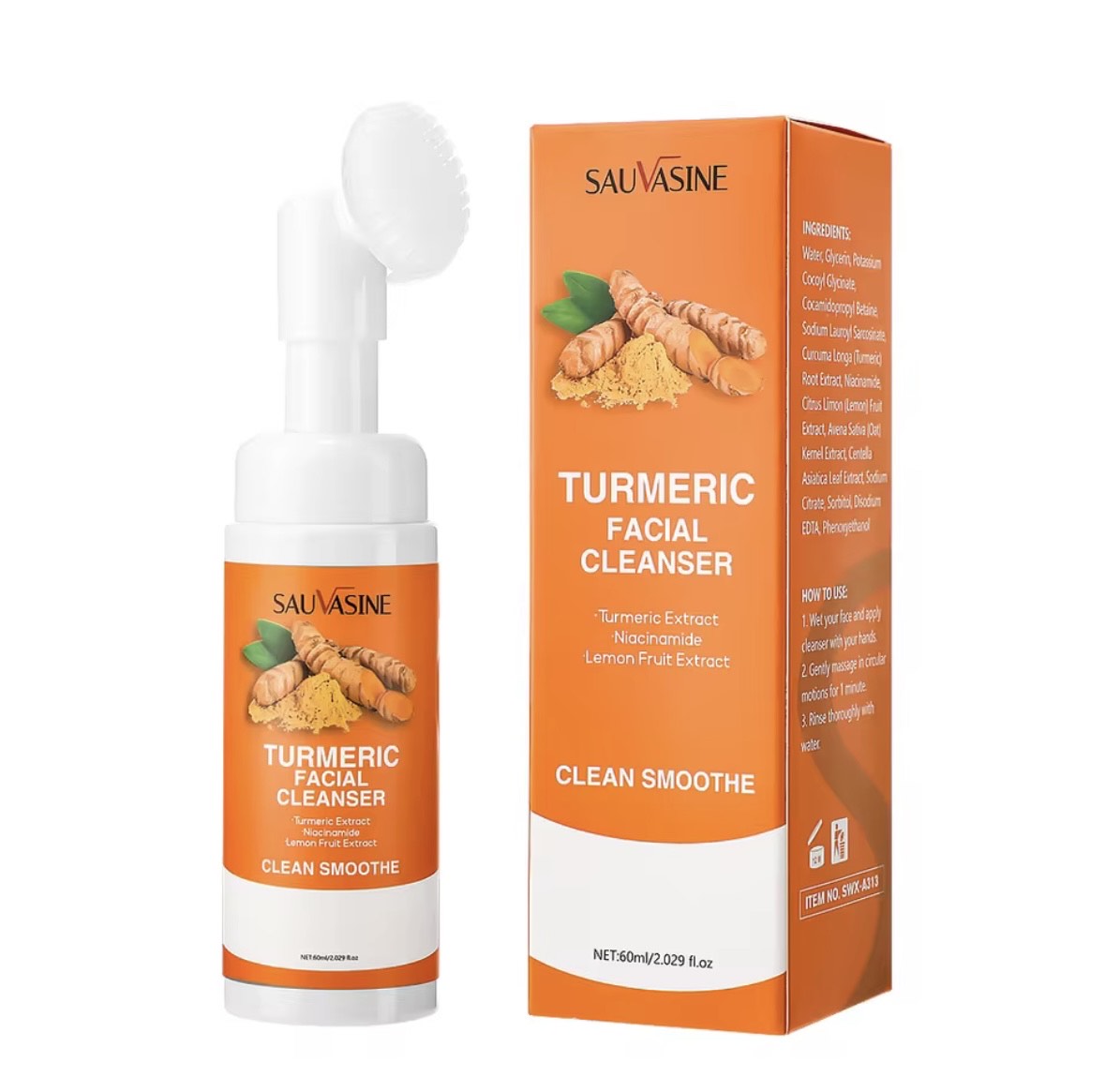Limpiador Facial de Cúrcuma + Cepillo Espumador